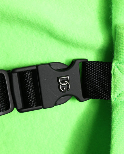 Dolce & Gabbana Green Polyester Hooded Sportswear Vest Sweater