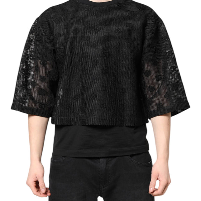 Dolce & Gabbana Black See Through Logo Short Sleeves T-shirt
