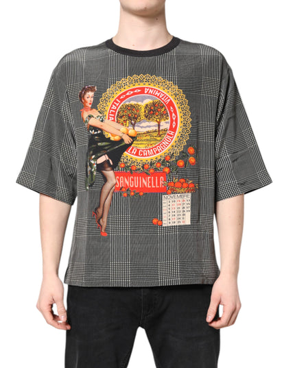 Dolce & Gabbana Black White Graphic Print Short Sleeve T-shirt