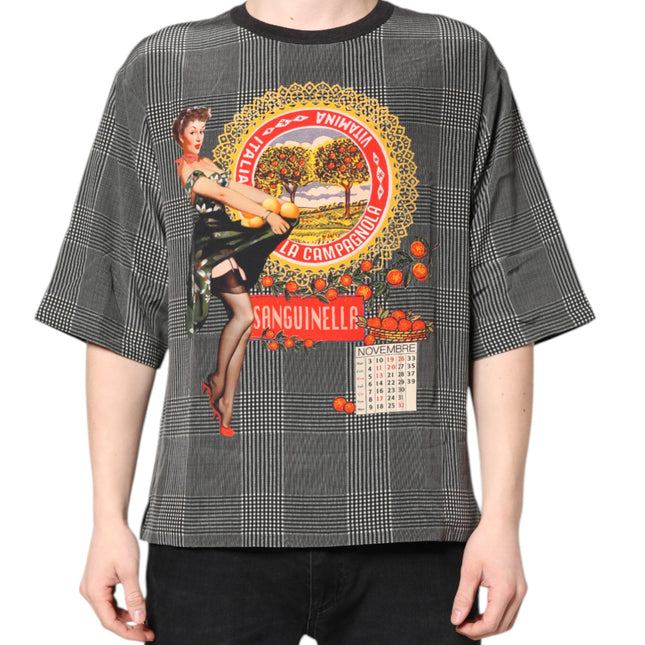 Dolce & Gabbana Black White Graphic Print Short Sleeve T-shirt