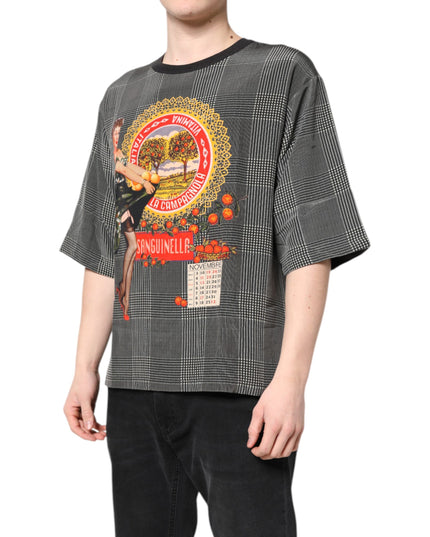 Dolce & Gabbana Black White Graphic Print Short Sleeve T-shirt