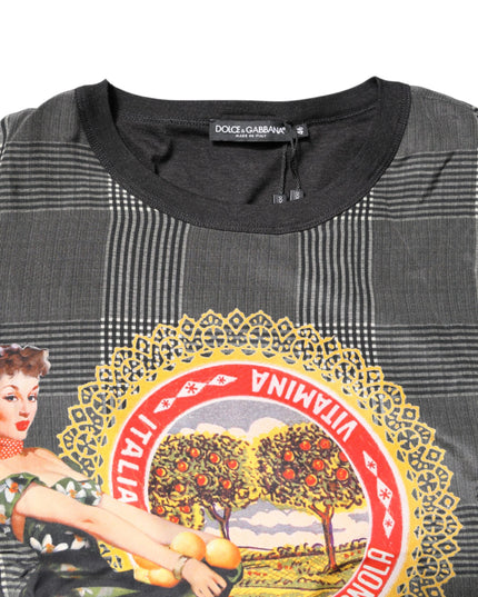 Dolce & Gabbana Black White Graphic Print Short Sleeve T-shirt
