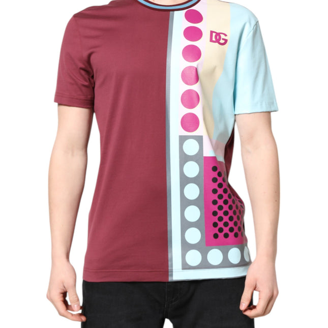 Dolce & Gabbana Multicolor Printed Logo Short Sleeve T-shirt