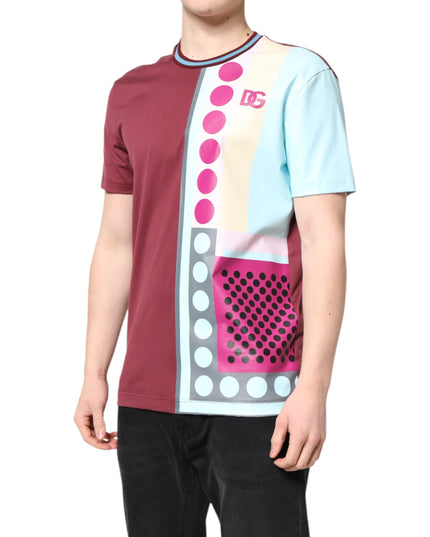Dolce & Gabbana Multicolor Printed Logo Short Sleeve T-shirt