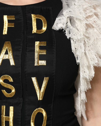 Dolce & Gabbana Black Fashion Devotion Embellish Mini Dress