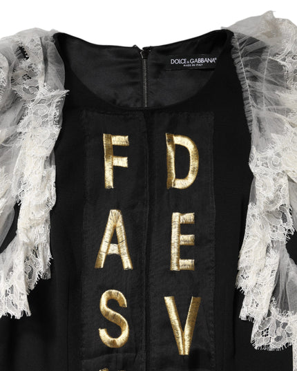 Dolce & Gabbana Black Fashion Devotion Embellish Mini Dress