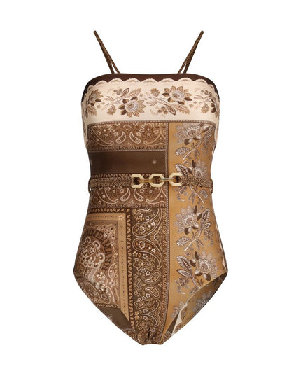 Zimmermann Brown Polyamide One-Piece Swimsuit