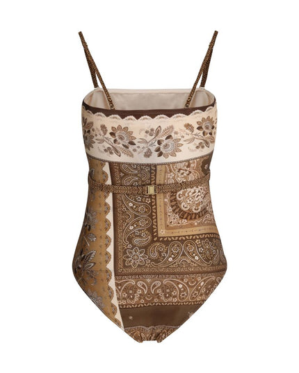 Zimmermann Brown Polyamide One-Piece Swimsuit