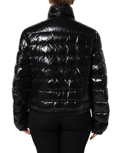 Dolce & Gabbana Black Logo Plaque Full Zip Puffer Jacket