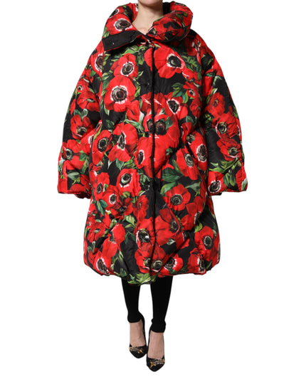 Dolce & Gabbana Multicolor Floral Full Zip Padded Jacket