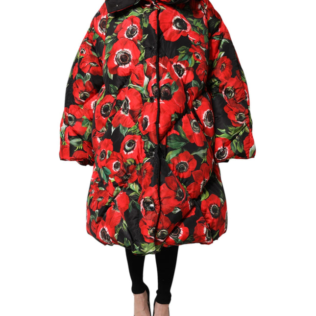 Dolce & Gabbana Multicolor Floral Full Zip Padded Jacket