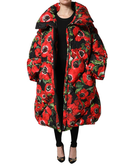 Dolce & Gabbana Multicolor Floral Full Zip Padded Jacket