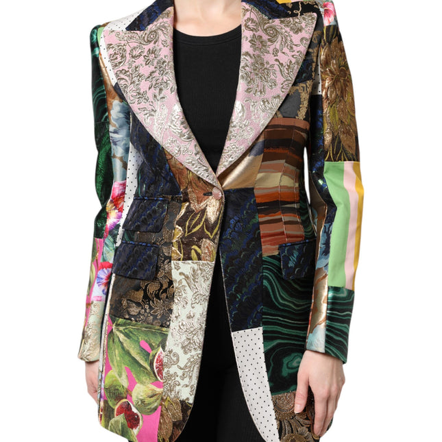 Dolce & Gabbana Multicolor Floral Patchwork Jacquard Jacket