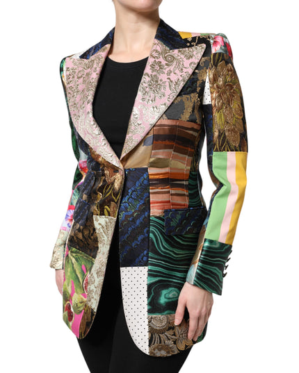 Dolce & Gabbana Multicolor Floral Patchwork Jacquard Jacket