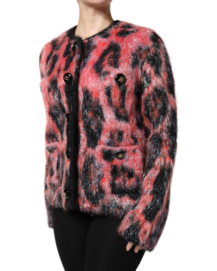 Dolce & Gabbana Red Mohair Wool Button Down Cardigan Sweater