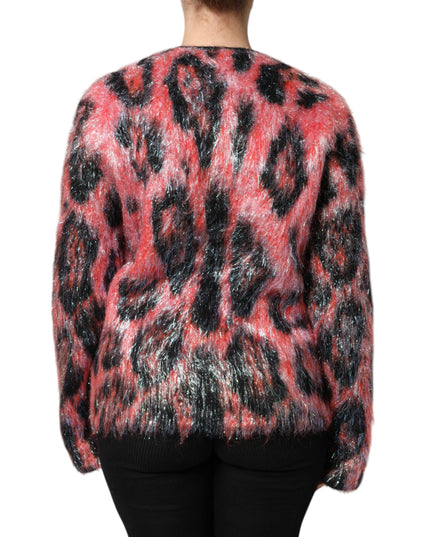 Dolce & Gabbana Red Mohair Wool Button Down Cardigan Sweater