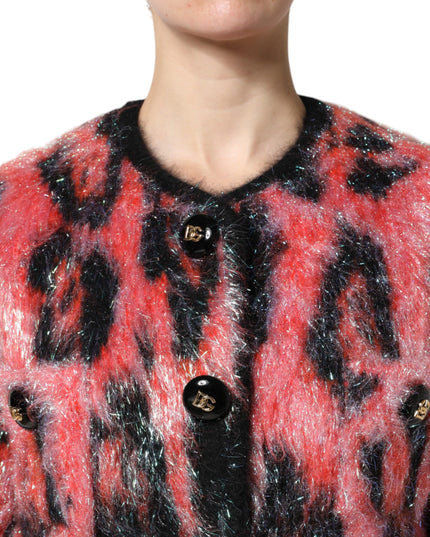 Dolce & Gabbana Red Mohair Wool Button Down Cardigan Sweater