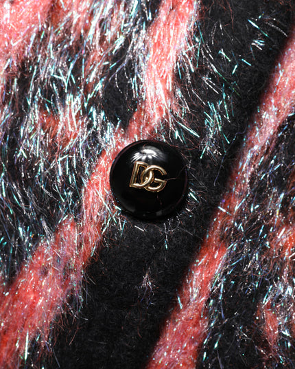 Dolce & Gabbana Red Mohair Wool Button Down Cardigan Sweater