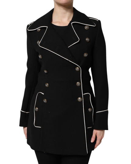 Dolce & Gabbana Black Wool Double Breasted Blazer Jacket