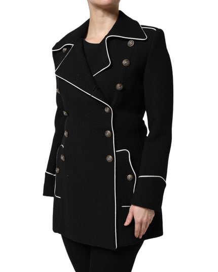 Dolce & Gabbana Black Wool Double Breasted Blazer Jacket