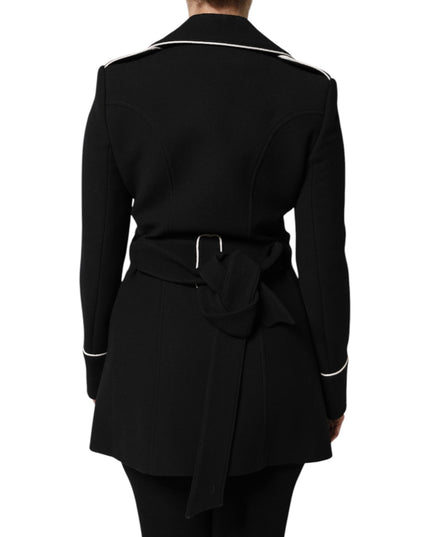 Dolce & Gabbana Black Wool Double Breasted Blazer Jacket