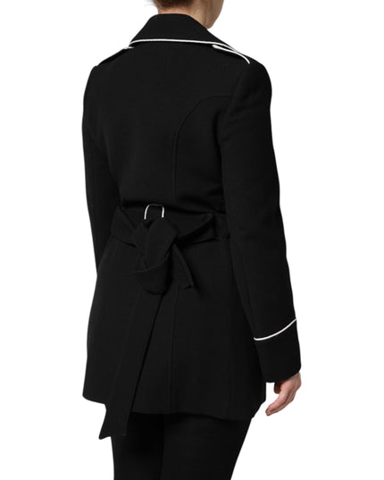 Dolce & Gabbana Black Wool Double Breasted Blazer Jacket