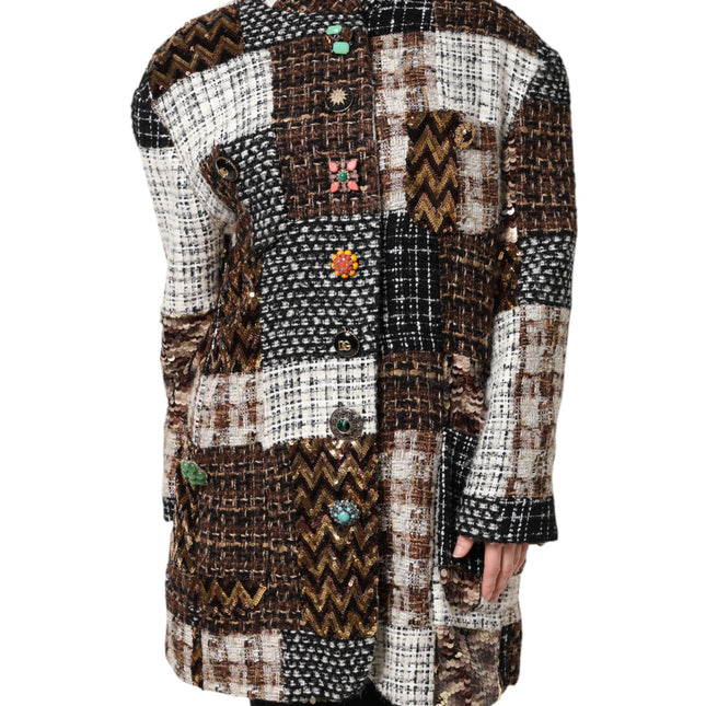 Dolce & Gabbana Multicolor Patchwork Button Down Jacket