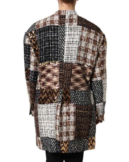 Dolce & Gabbana Multicolor Patchwork Button Down Jacket