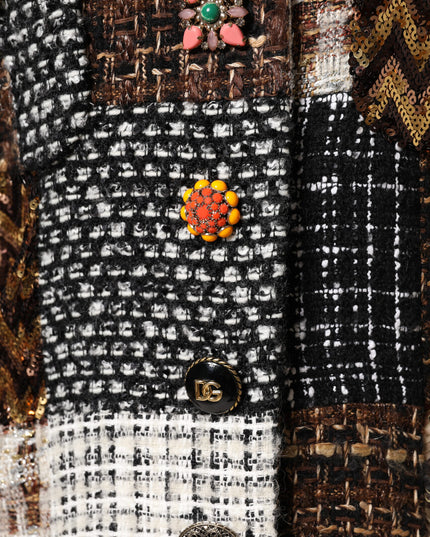 Dolce & Gabbana Multicolor Patchwork Button Down Jacket