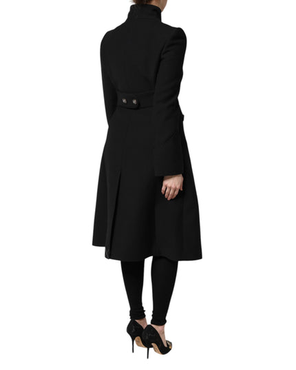 Dolce & Gabbana Black Wool Single Breasted Trench Coat Jacket