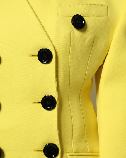 Dolce & Gabbana Yellow Double Breasted Trench Coat Jacket