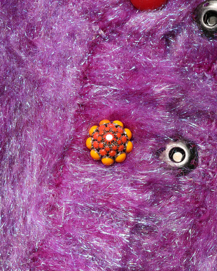 Dolce & Gabbana Purple Button Embellished Trench Coat Jacket