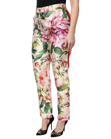 Dolce & Gabbana Multicolor Floral High Waist Straight Pants