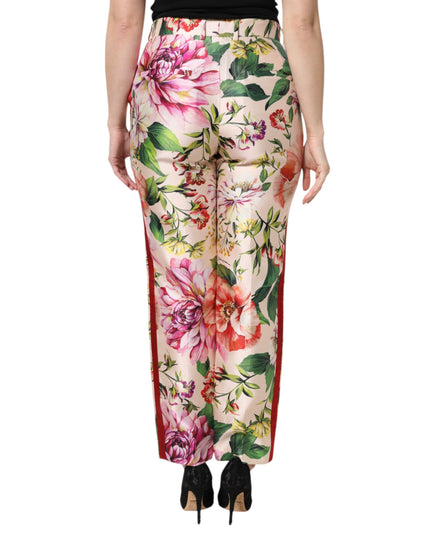 Dolce & Gabbana Multicolor Floral High Waist Straight Pants