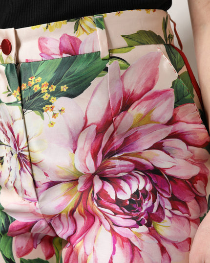 Dolce & Gabbana Multicolor Floral High Waist Straight Pants
