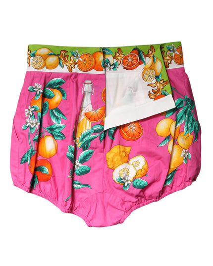 Dolce & Gabbana Pink Printed High Waist Hot Pants Shorts