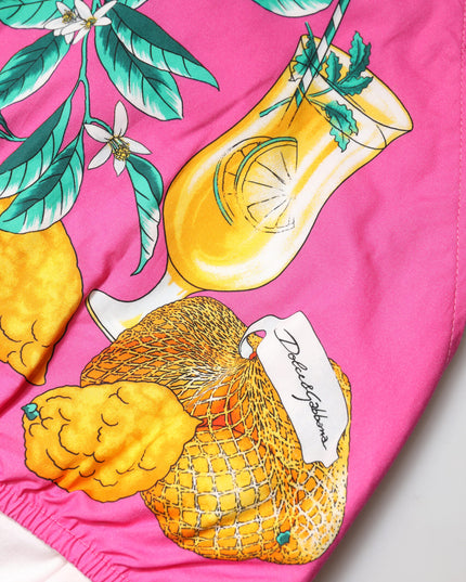 Dolce & Gabbana Pink Printed High Waist Hot Pants Shorts