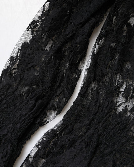 Dolce & Gabbana Black Cotton Floral Lace Women Blouse Top
