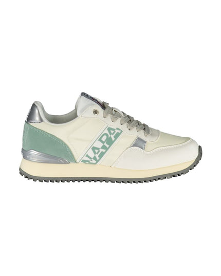 Napapijri Chic White Lace-Up Sports Sneakers with Contrast Detail