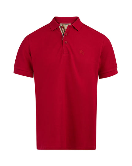 Burberry Red Cotton Collared Polo Shirt