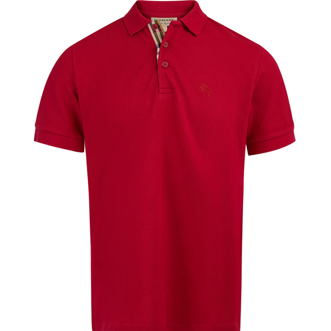 Burberry Red Cotton Collared Polo Shirt
