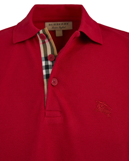 Burberry Red Cotton Collared Polo Shirt