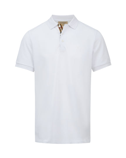 Burberry White Cotton Collared Polo Shirt