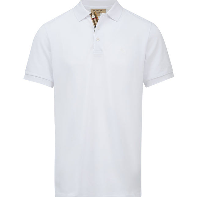 Burberry White Cotton Collared Polo Shirt