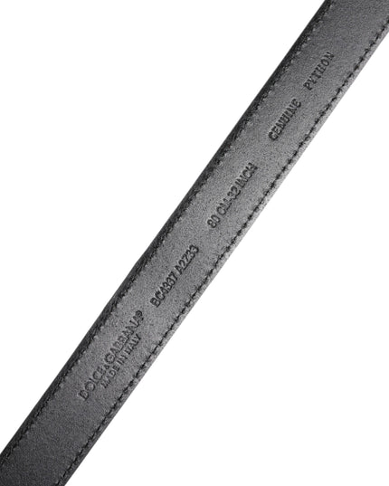 Dolce & Gabbana Red Exotic Leather Brass Metal Buckle Belt