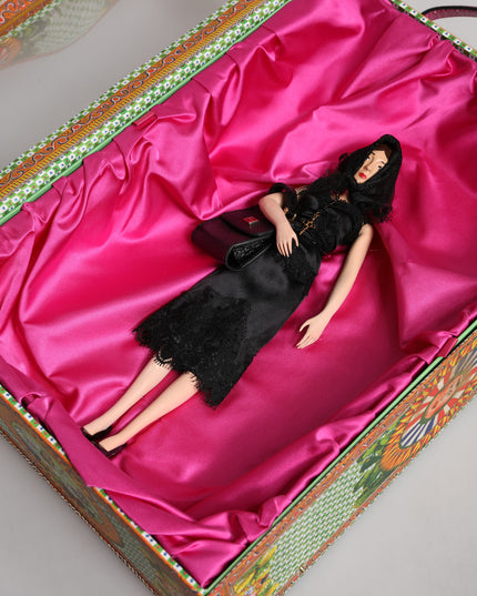 Dolce & Gabbana Black Dress Ceramic Porcelain Fashion Leather Sicily Dolls