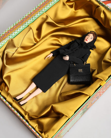 Dolce & Gabbana Black Dress Ceramic Porcelain Fashion Leather Sicily Dolls