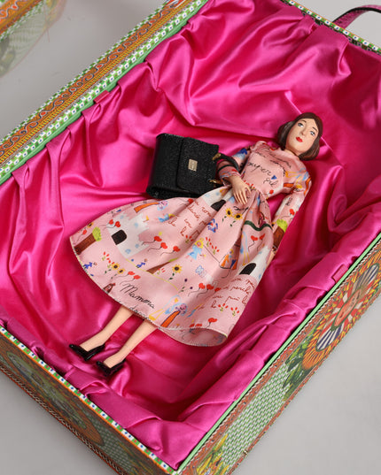 Dolce & Gabbana Pink Dress Ceramic Porcelain Fashion Leather Sicily Dolls
