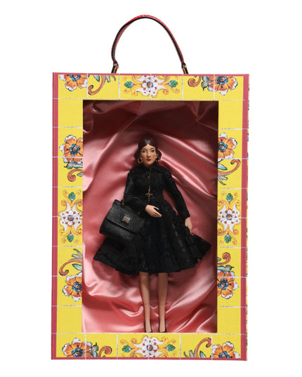 Dolce & Gabbana Black Dress Ceramic Porcelain Fashion Leather Sicily Dolls