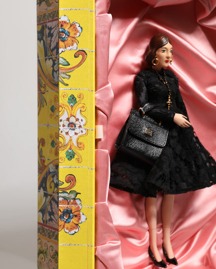 Dolce & Gabbana Black Dress Ceramic Porcelain Fashion Leather Sicily Dolls